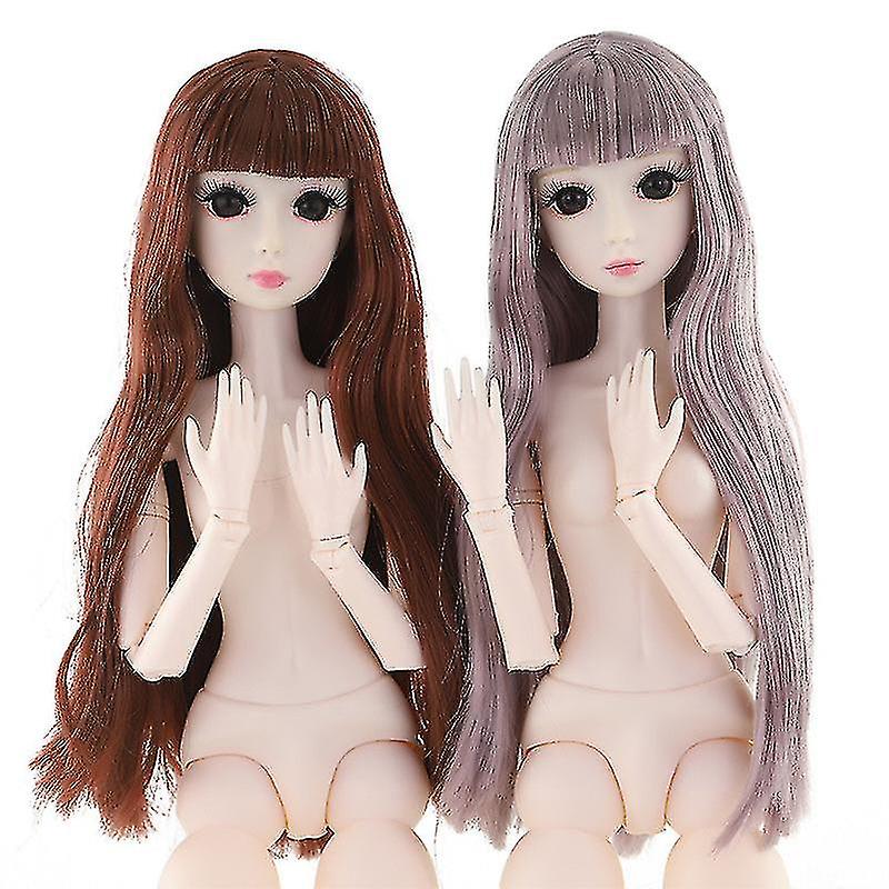 60cm Bjd Doll 1/3 4d Eyes 20movable Joints White Skin Nude Rose Gold B