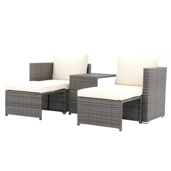 Outdoor 5 Pieces Wicker Chair Set