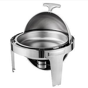 VEVOR 2 Packs Stainless Steel Chafing Dish 6 Quart Round Chafer Roll Top Chafer for Catering Buffet Warmer Set with Pans and Fuel Holders