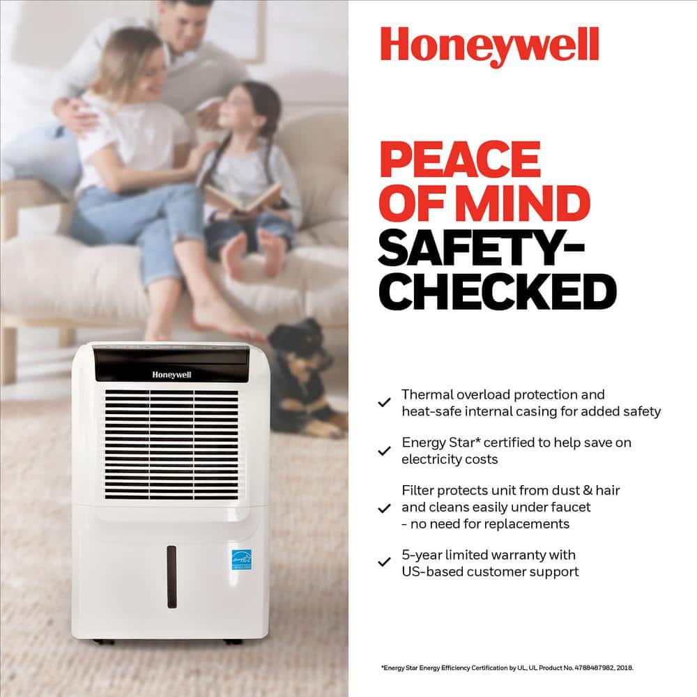 Honeywell 50 Pint Energy Star Dehumidifier with AntiSpill Design Fan and 5 Year Warranty