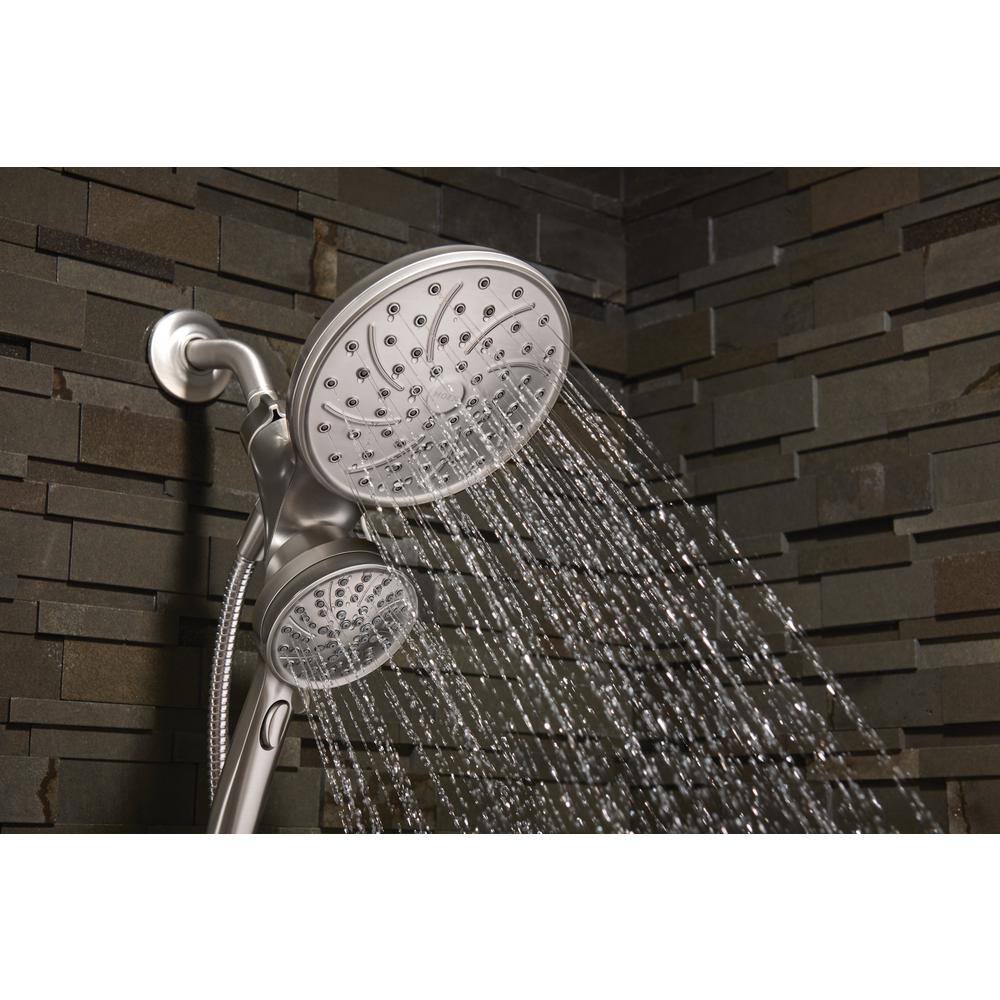 MOEN Attract with Magnetix 6-spray 6.75 in. Dual Shower Head and Adjustable Handheld in Spot Resist Brushed Nickel 26008SRN