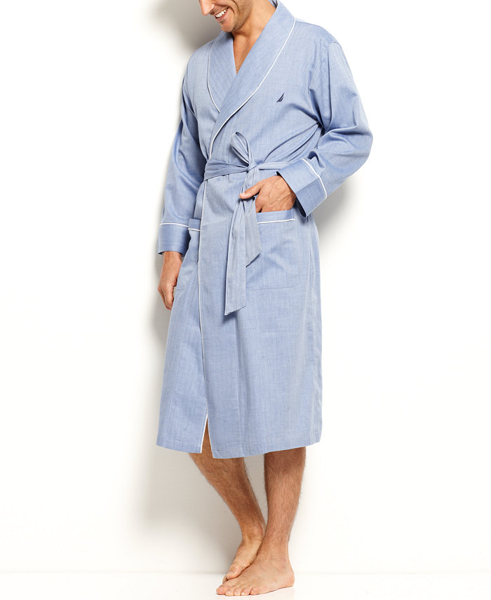 Nautica Herringbone Woven Shawl Collar Robe