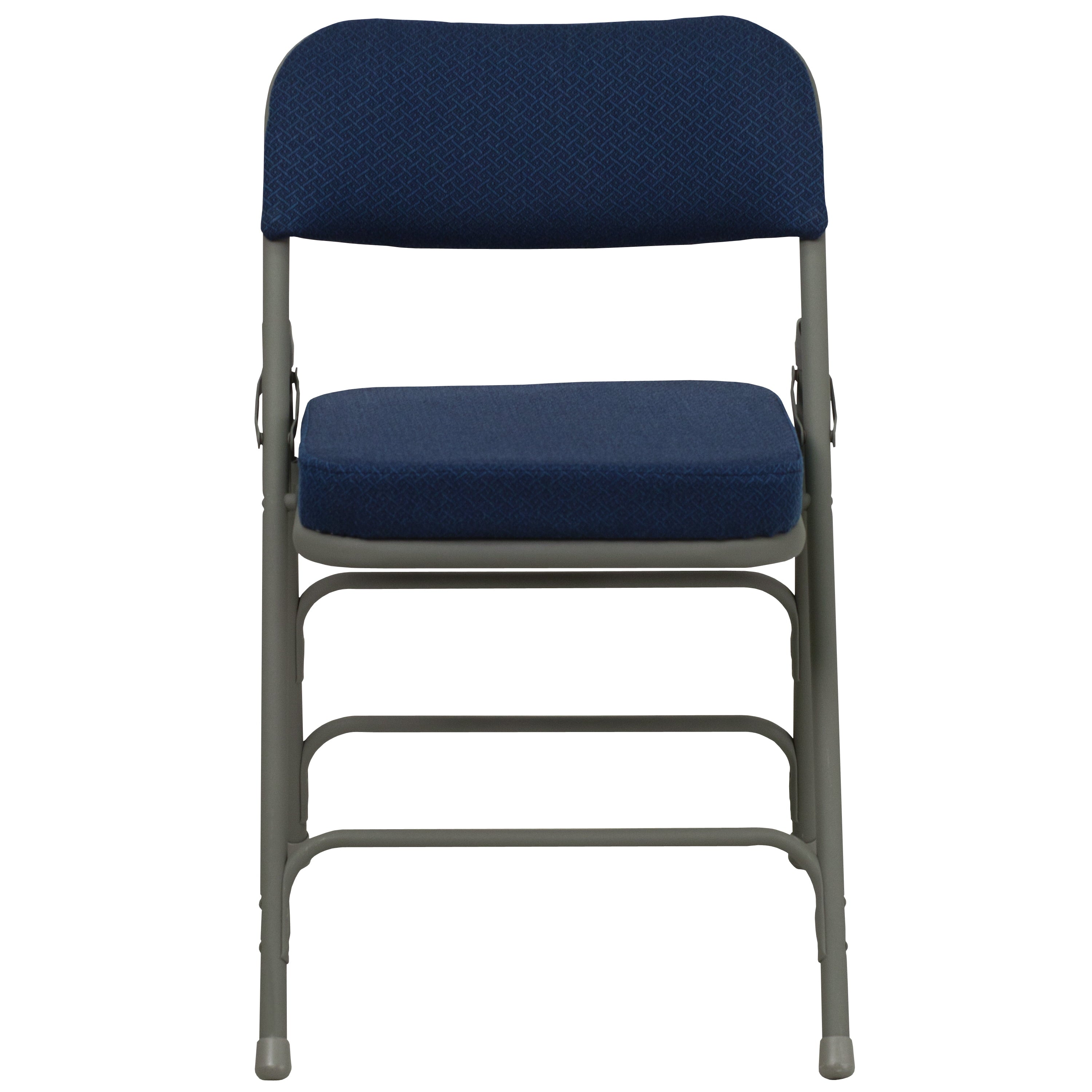 Hercules Hinged Fabric Padded Folding Chair - 4-Pack, Navy Blue