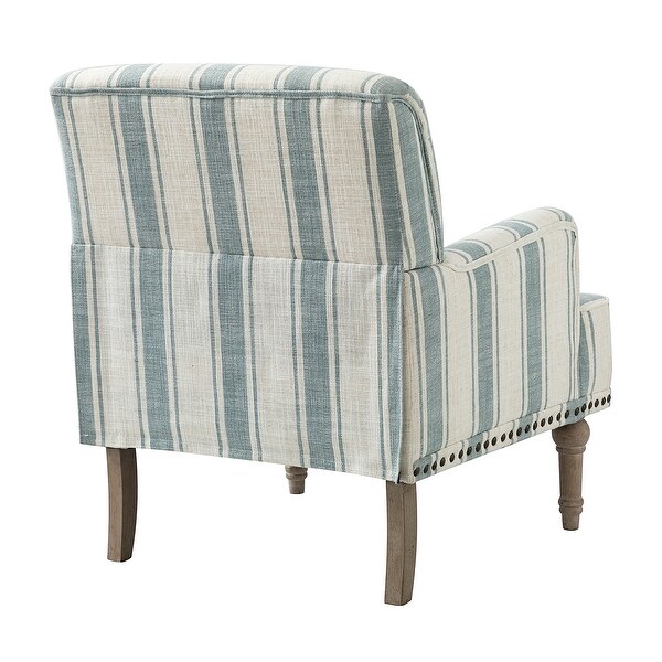 Geltrude Classic Upholstered Striped Armchair With Nailhead Trim Set of 2 by HULALA HOME