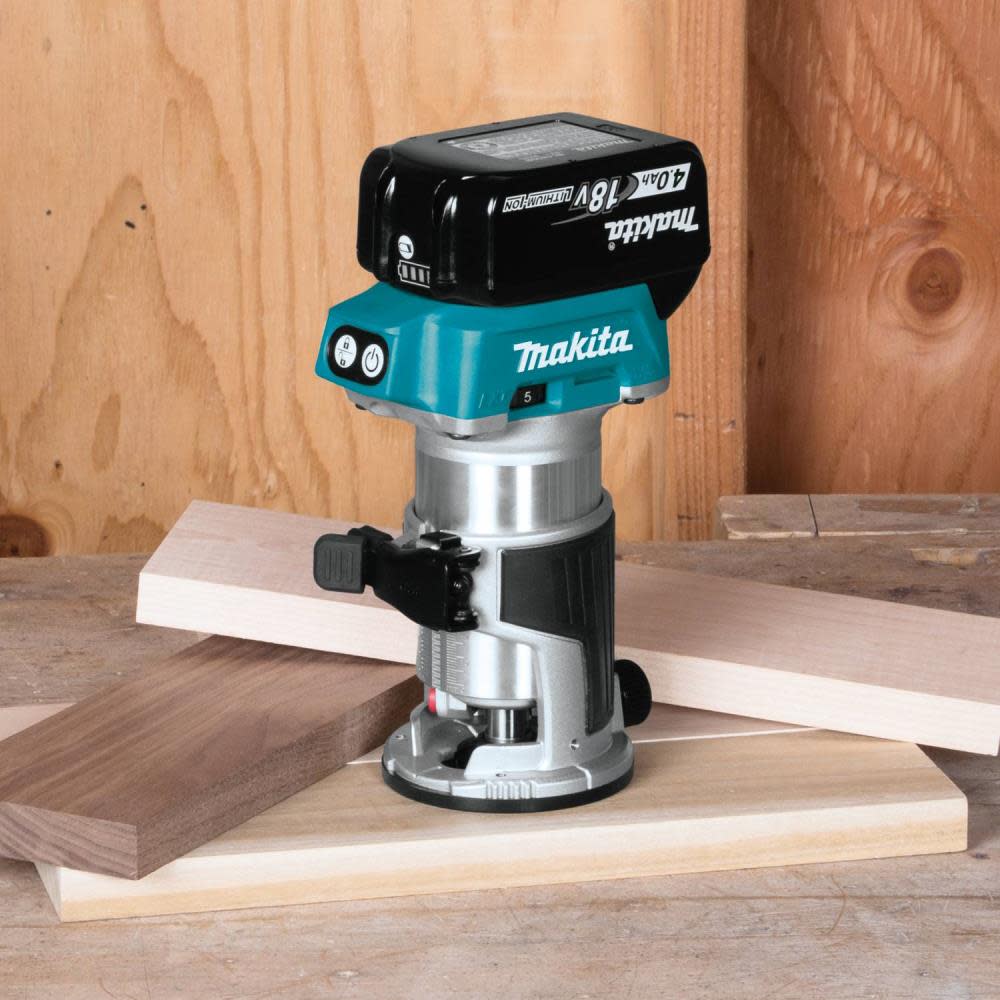 Makita 18V LXT Router Starter Lithium Ion Compact Brushless Cordless Kit ;