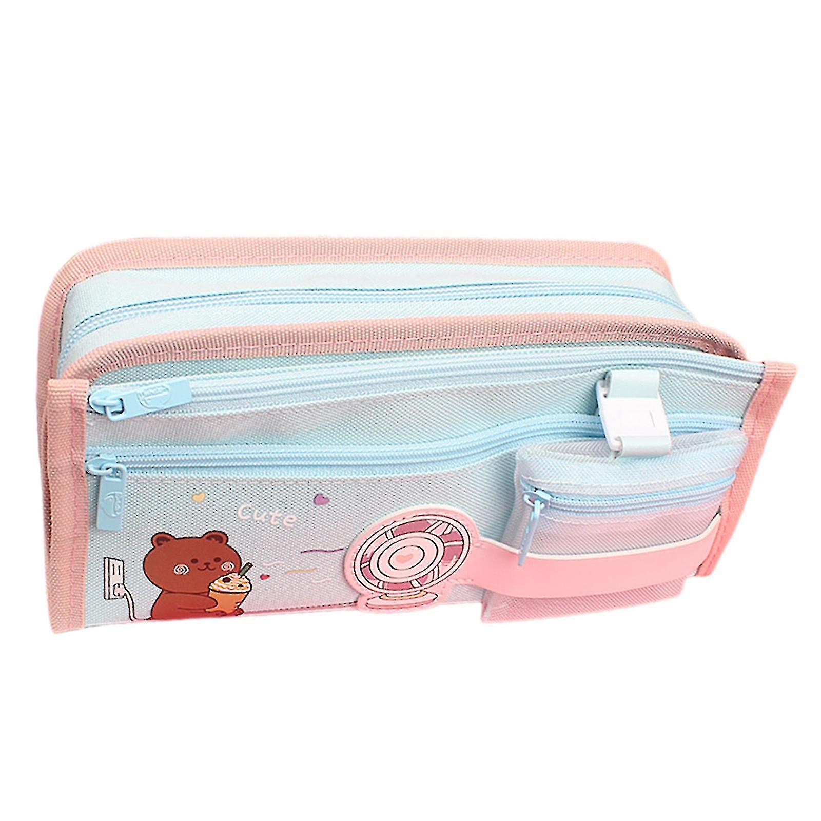 Hmwy-large Capacity Student Stationery Cartoon Pencil Case Bag