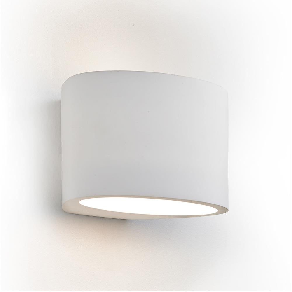 Searchlight 8721 Gypsum White Plaster Modern Oval Up & Down Wall Light