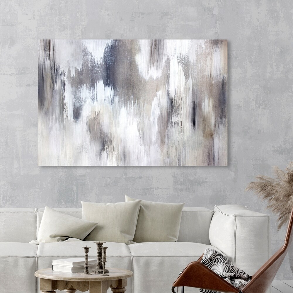 Oliver Gal 'Gentle Falling Shades' Abstract Wall Art Canvas Print   Gray  White