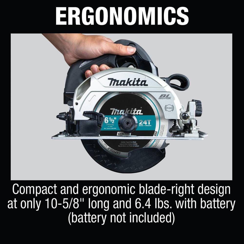 Makita 18V 6-1/2 in. LXT Sub-Compact Lithium-Ion Brushless Cordless Circular Saw (Tool Only) XSH04ZB