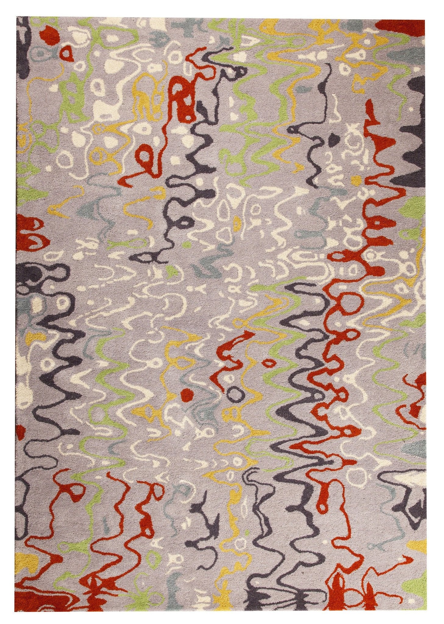 Spia Collection Hand Tufted Wool and Viscose Area Rug in Grey and Multi