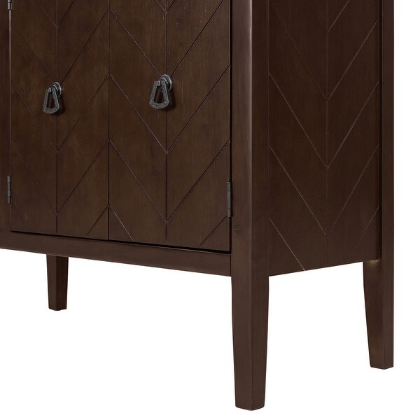 Accent Storage Cabinet Wooden Cabinet with Adjustable Shelf and 3 Doors， Console Tables for Entryway， Living Room， Bedroom