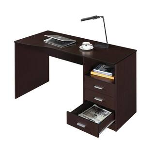 TECHNI MOBILI 51.25 in. Rectangular Wenge 3 Drawer Computer Desk with Built-In Storage RTA-8404-WN