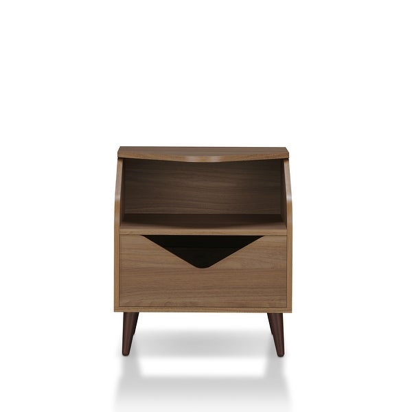 Furniture of America Norman Mid-century Walnut 20-inch 1-shelf Side Table