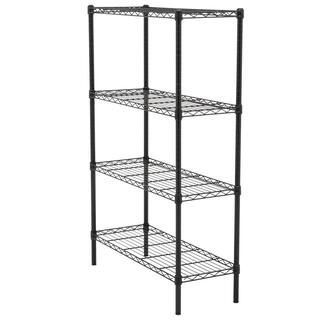 Honey-Can-Do Black 4-Tier Adjustable Garage Storage Shelving Unit (36 in. W x 54 in. H x 14 in. D) SHF-09438