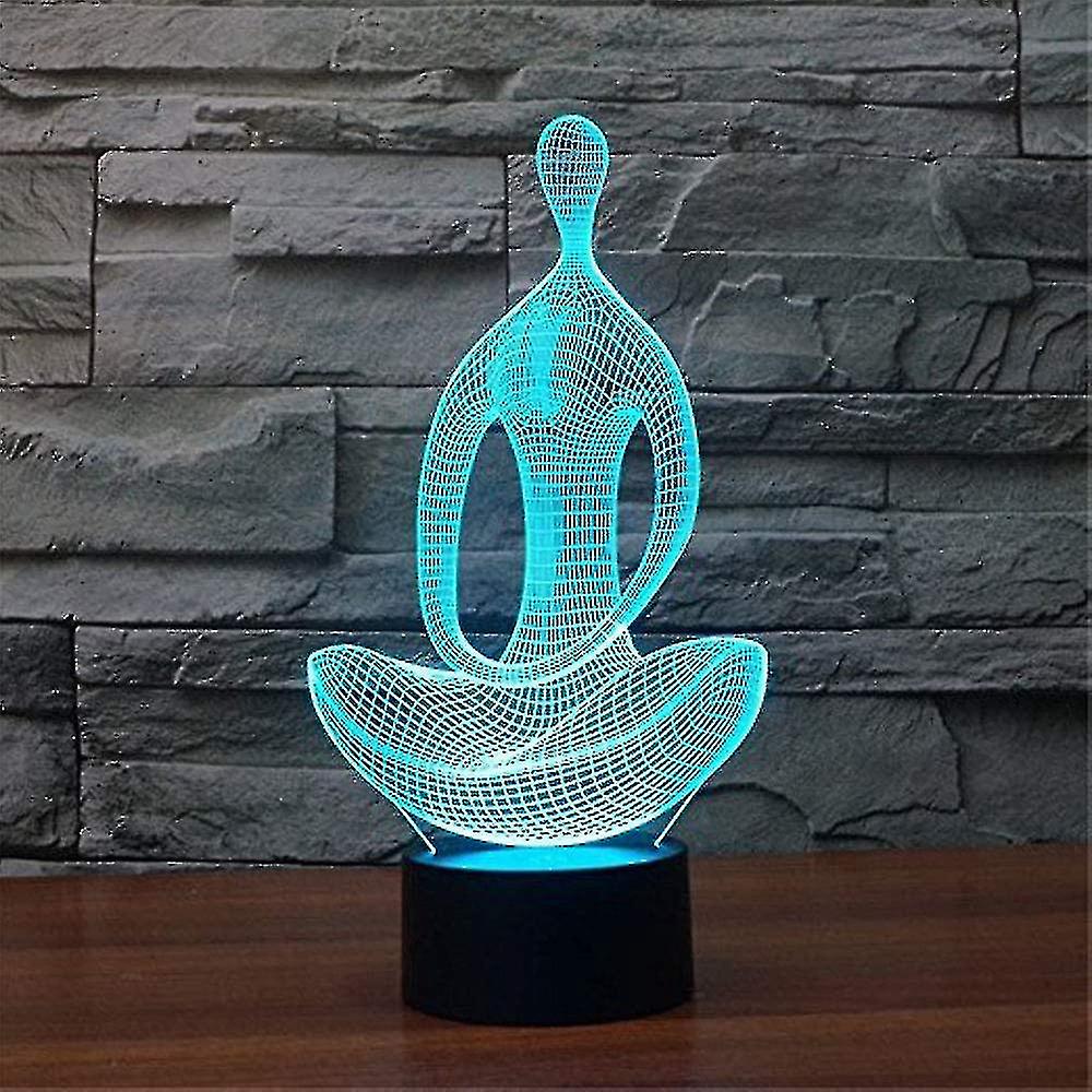 3d Led Yoga Meditation Optical Illusion Sensor Night Light With Touch