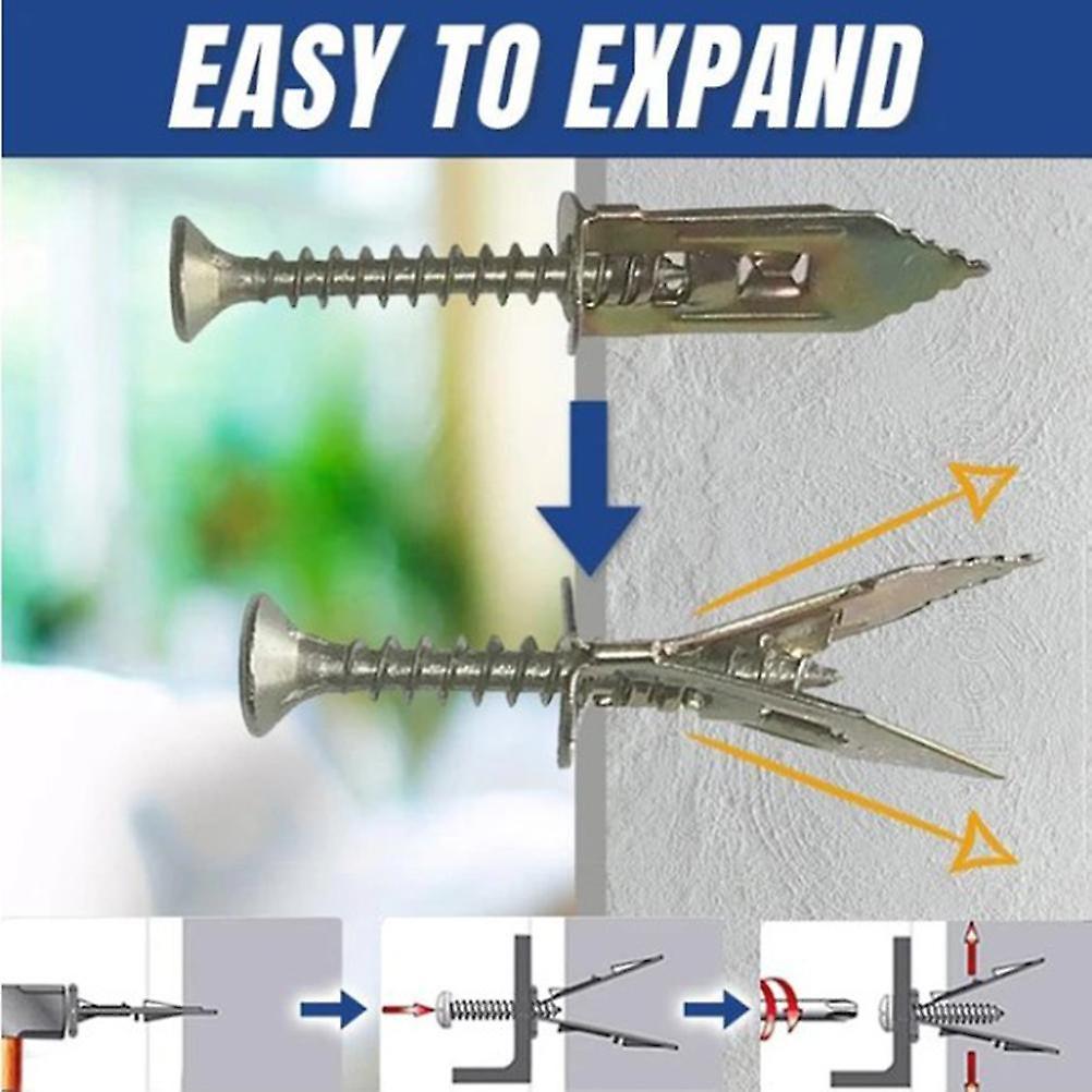 Self Drilling Anchors with Screws Carbon Steel Expansion Screws Set Self Drilling Anchors Screws for Gypsum Board