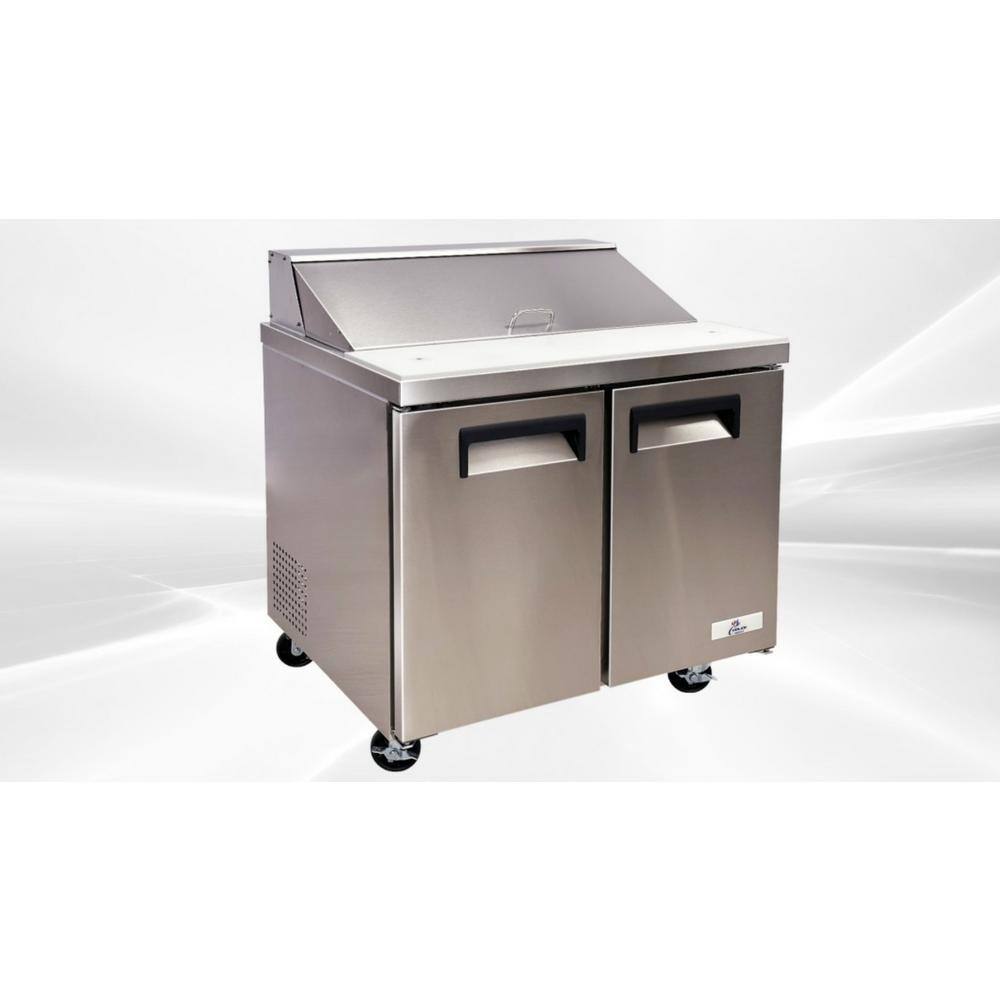 Cooler Depot 36 in. W 7.8 cu. ft. Commercial Mega Food Prep Table Refrigerator Cooler in Stainless Steel DXXXSP36