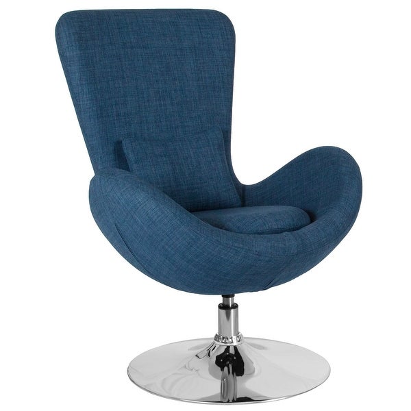 LeatherSoft Swivel Side Reception Chair with Bowed Seat