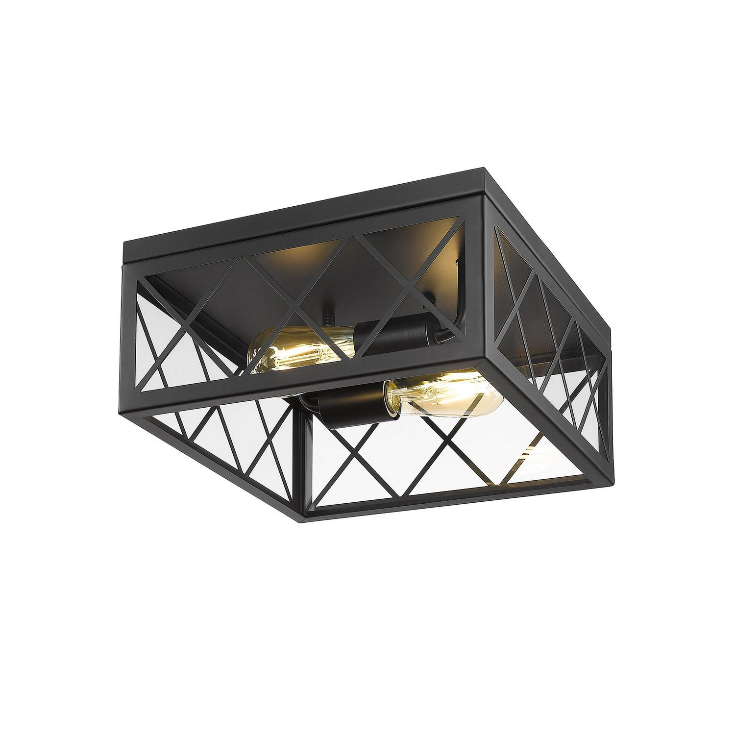 Ove Decors Gamma 2-Light Ceiling Flush Mount in Black