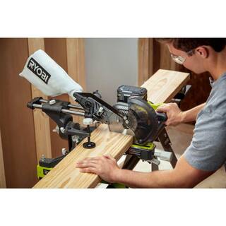 RYOBI ONE+ 18V Cordless 7-14 in. Sliding Compound with Miter Saw Universal Miter Saw QUICKSTAND PBT01B-A18MS01G