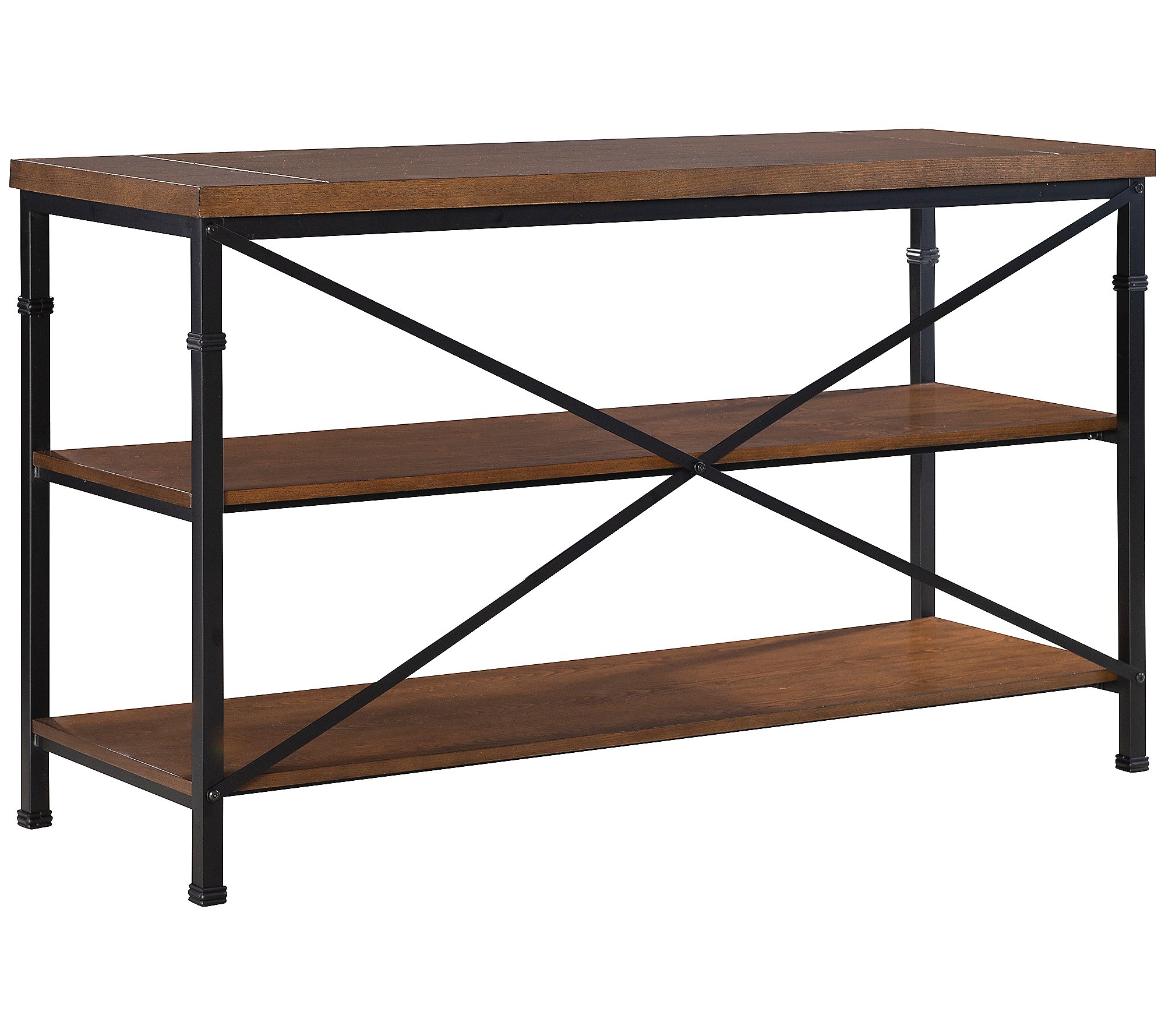 Linon Home Industrial Style Avery TV Stand W 2torage Shelves