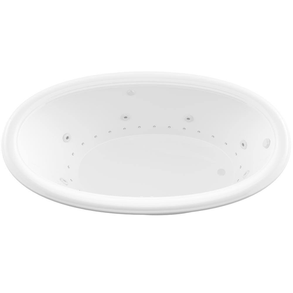 Universal Tubs Topaz 60 in. Oval Drop-in Whirlpool and Air Bath Tub in White HD3660PDL