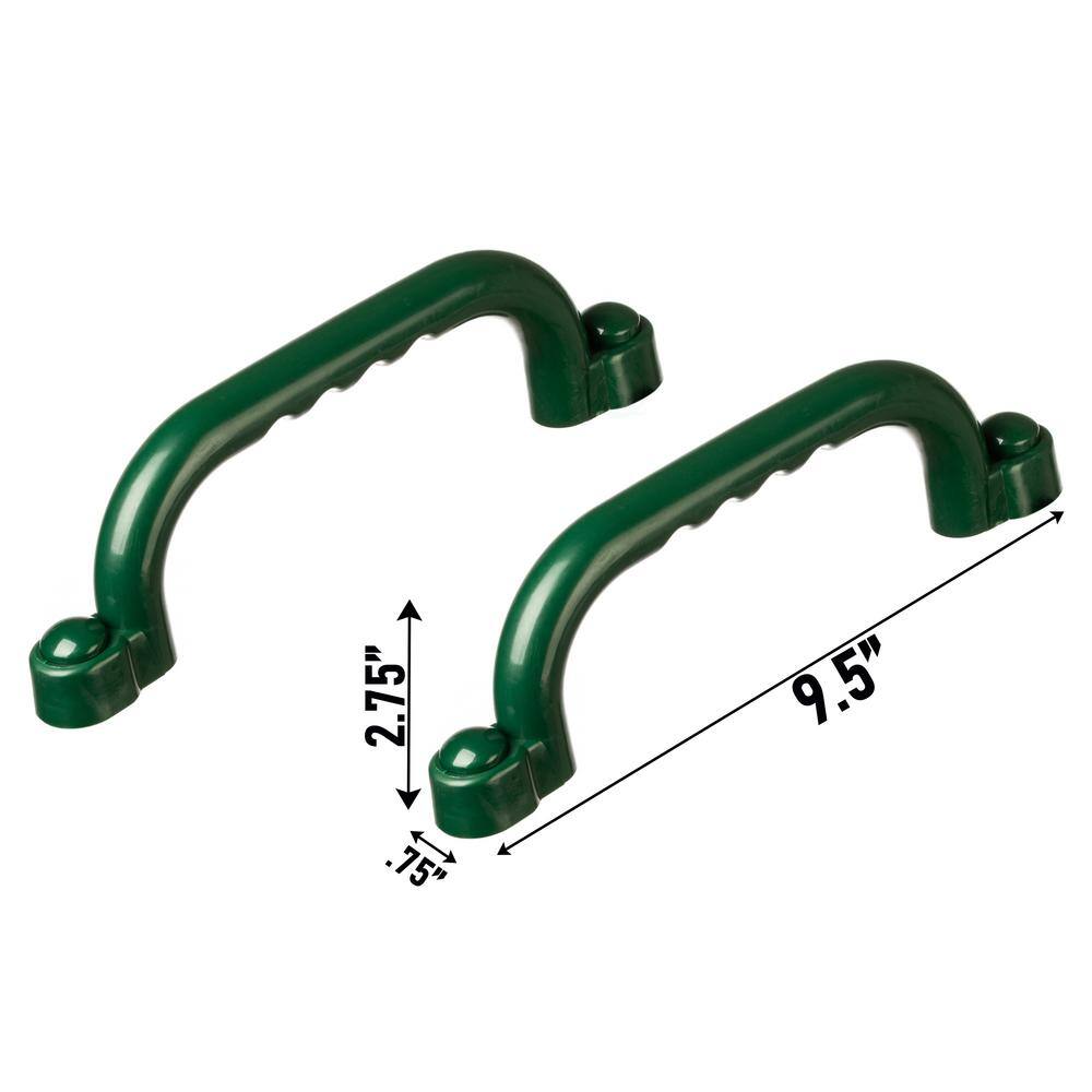 PLAYBERG Green Plastic Safety Grab Handles Set Kids Outdoor Play House Hand Grip Bars for Jungle Gym Playground Set Accessory QI004563.GN