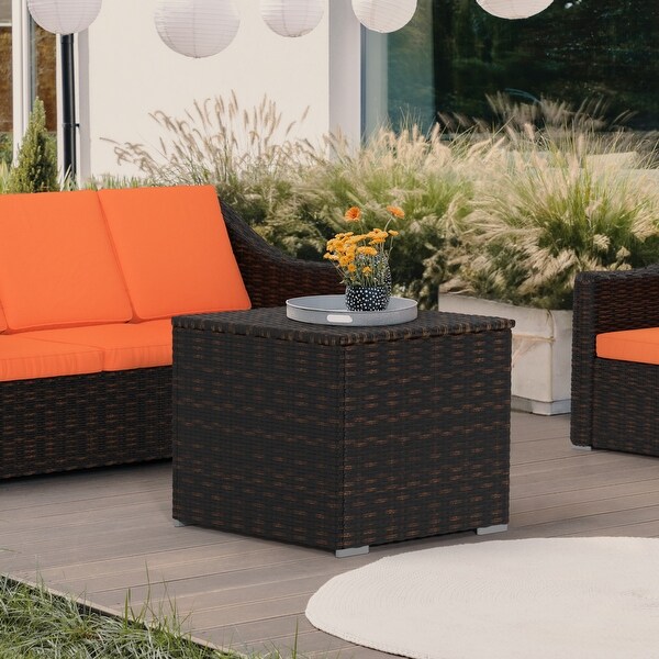 Saint Birch Modern Iron Outdoor Storage End Table