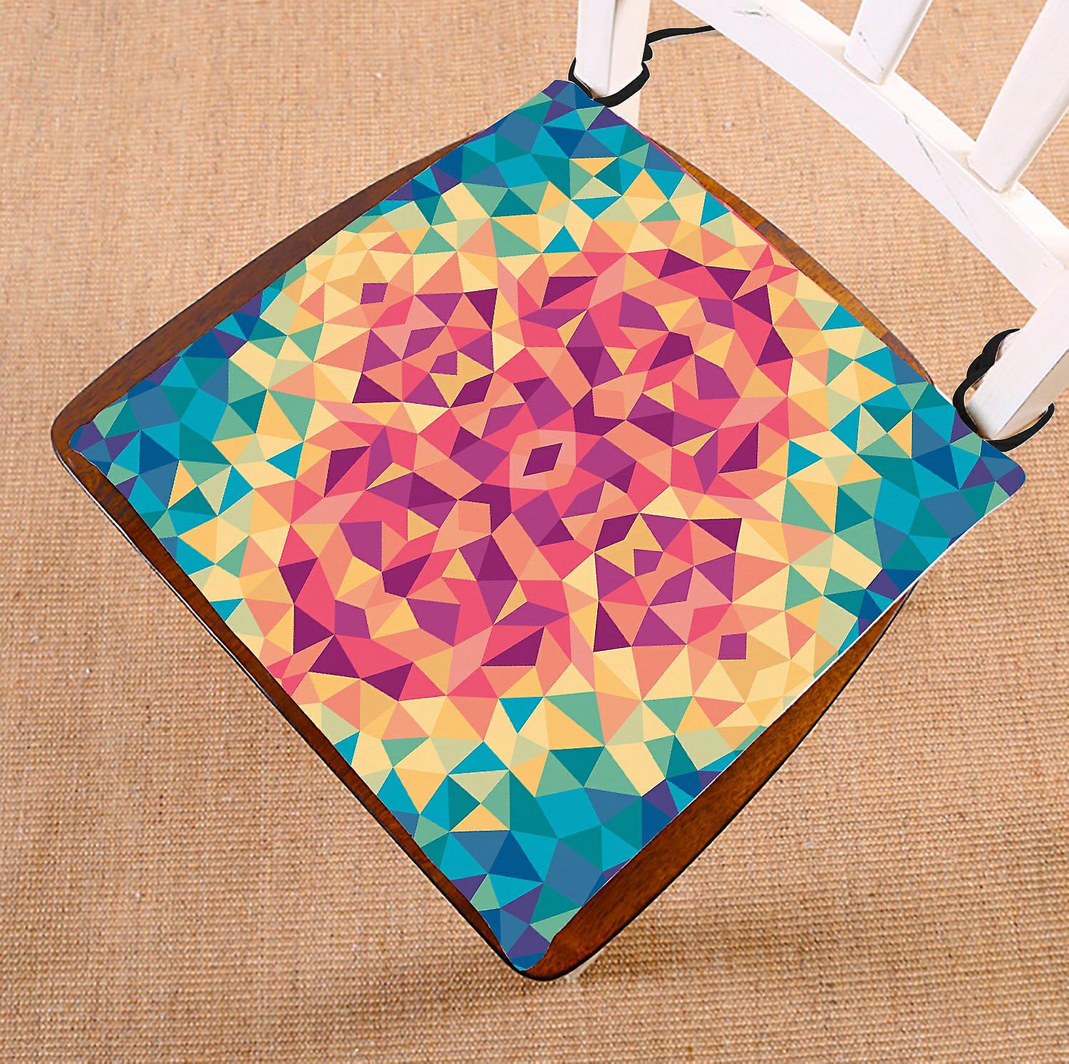 Diamond Shape Chair Pad， Multicolored Geometric Design Seat Cushion Chair Cushion Floor Cushion 50x50 Cm