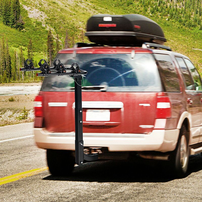 3/4-Bike Hitch Mount Rack with Safety Strap for Car Truck SUV-3-Bike