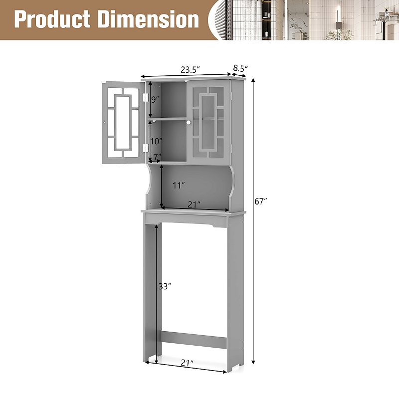 Bathroom Spacesaver Organizer With Adjustable Shelf-gray