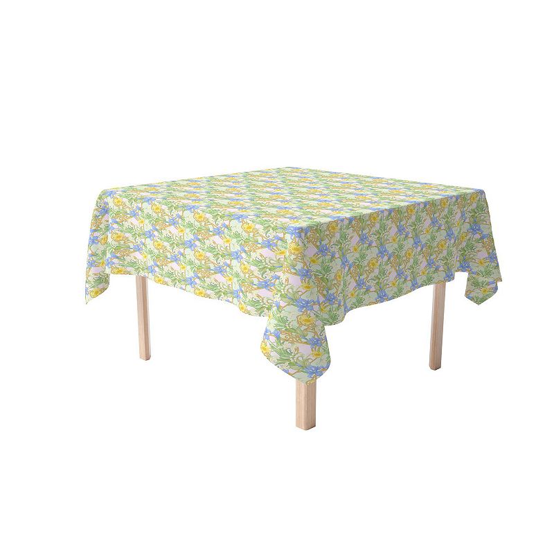 Square Tablecloth， 100% Cotton， 52x52， Floral 144