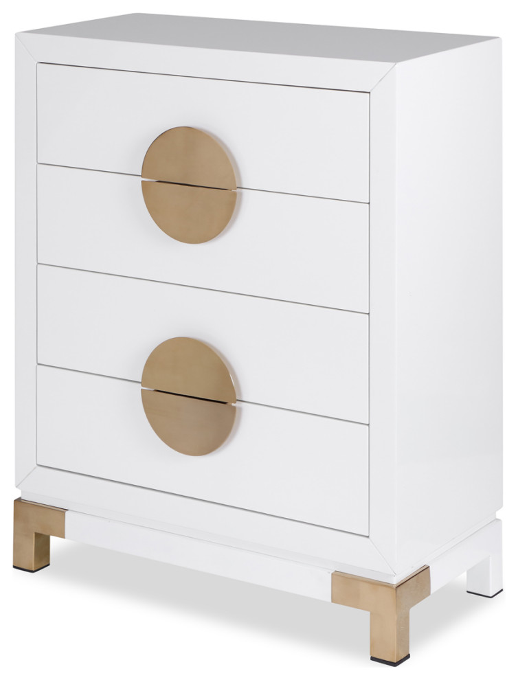 White Metal 4 Drawer Chest  Liang  ampEimil Otium   Contemporary   Accent Chests And Cabinets   by Oroa   Distinctive Furniture  Houzz