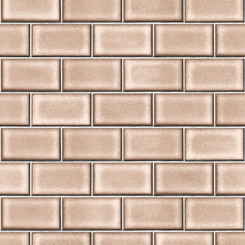 Berkeley Brick Tile Wallpaper in Brown by BD Wall