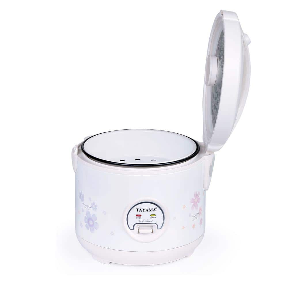 Tayama 16-Cup White Rice Cooker with Steamer and Non-Stick Inner Pot TRC-08RS