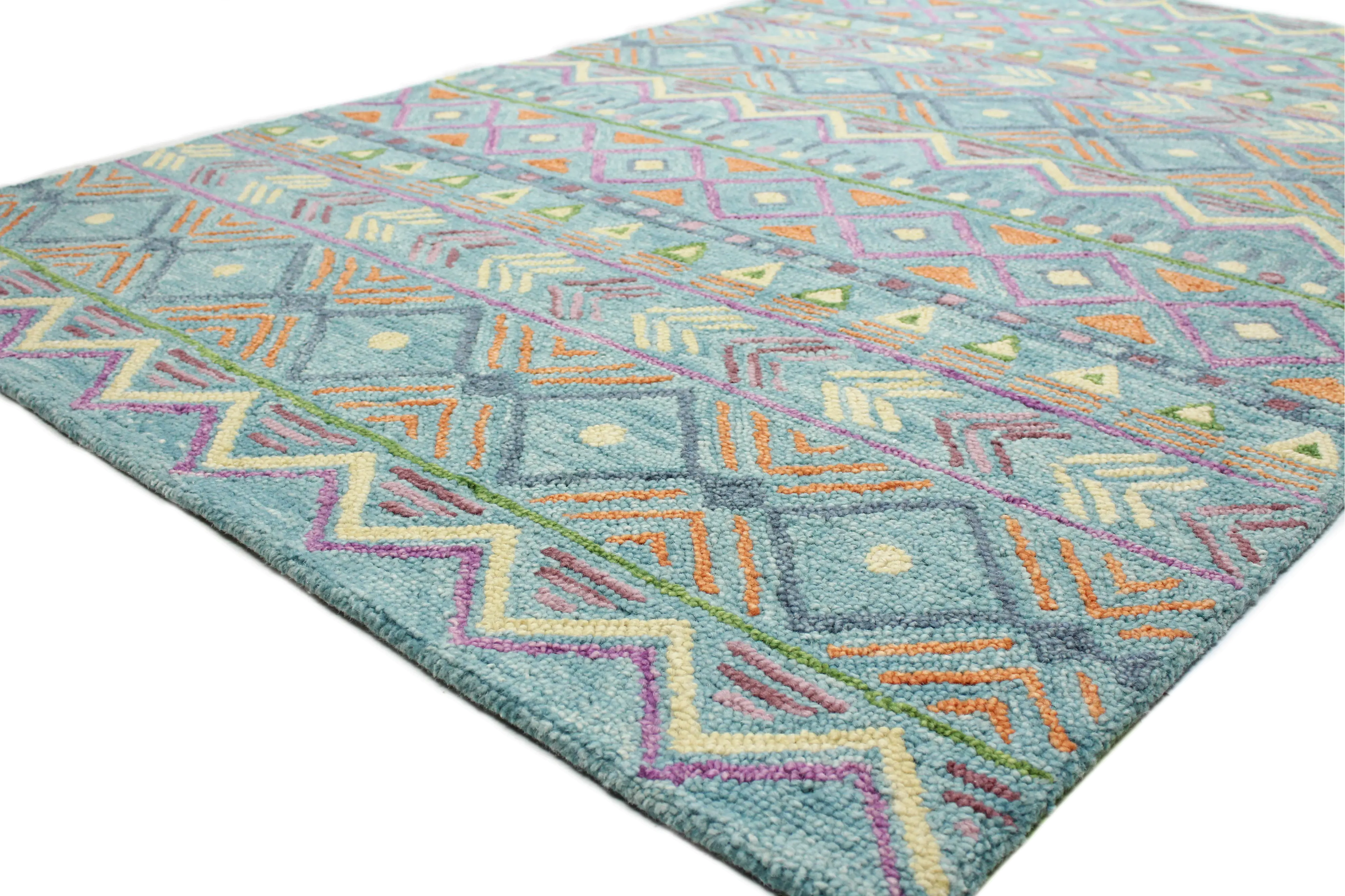 Valencia 5 x 8 Naim Abstract Teal Area Rug