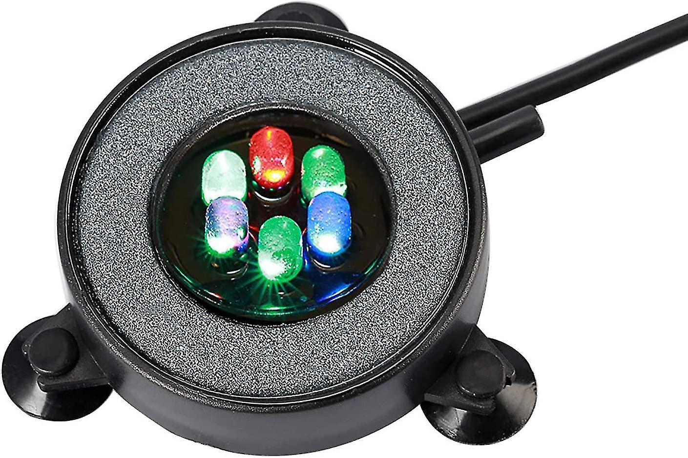 Submersible Aquarium Light， Automatic Color Change， 6 Led Lighting Colorful Lights With Bubbles (5.5cm， 1.2w)