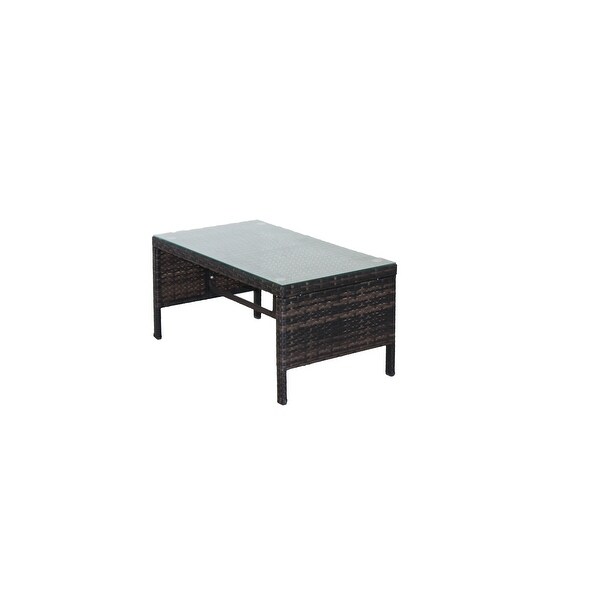 Outdoor patio Furniture 1 Coffee Table with clear tempered glass