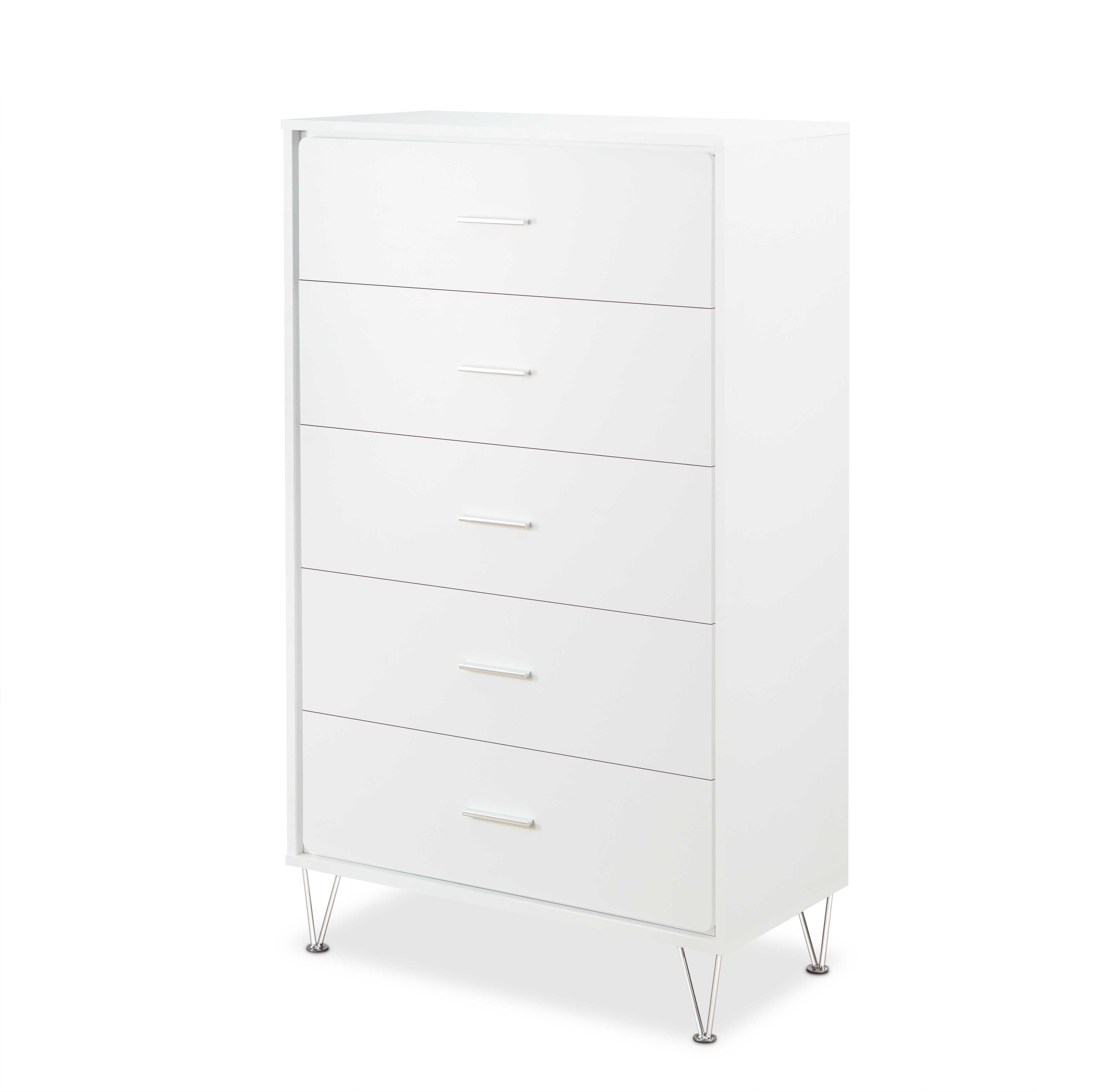 Chest In White And Espresso - Particle Board, Mdf White And Espresso