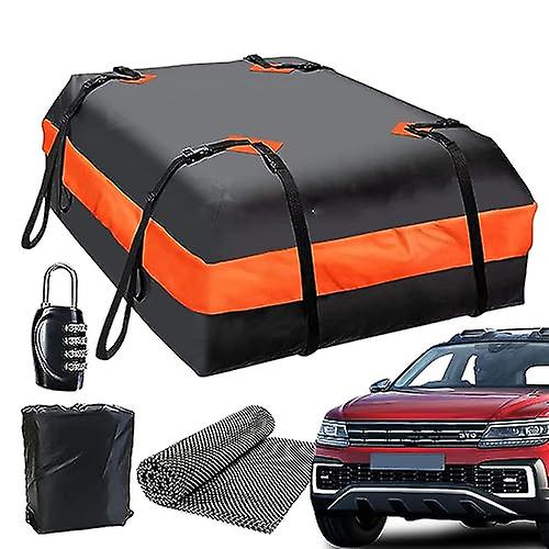 Car Luggage Carrier Roof Bag，600D Waterproof Roof Bag 15 Cubic Feet | Car Organizer Includes Anti-Sl