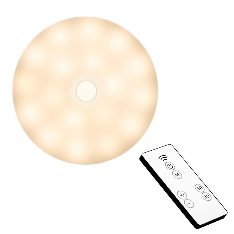 1pc Led Night Light With Remote Control Night Light Round Wall Light Bedside Light Corridor Light Wardrobe Light Bathroom Night Light