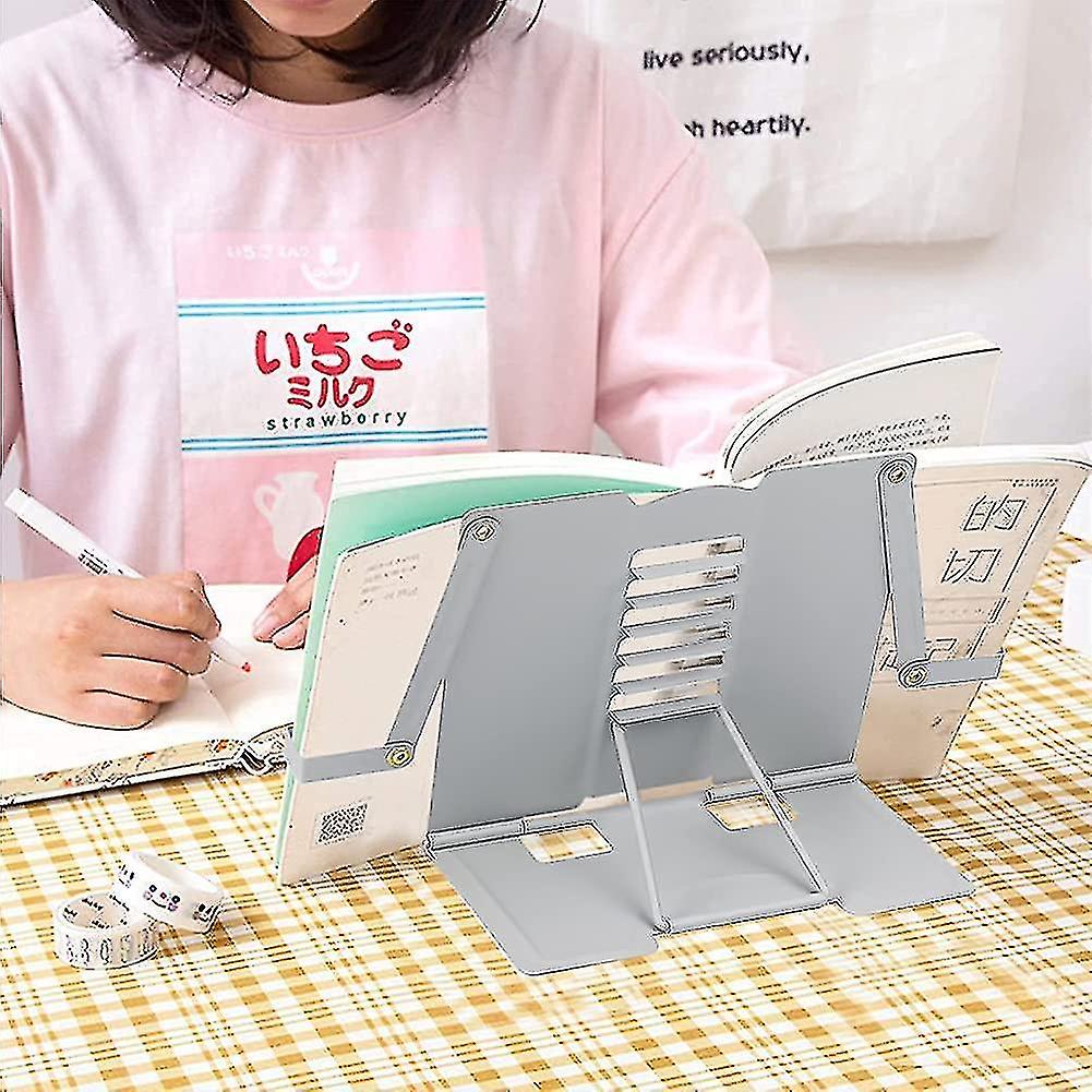 Multi-function Metal Book Stand Portable Adjustable Reading Rest Holder Anti-slip Stable Bookend Cookbook