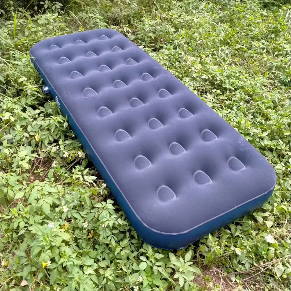 Customized PVC flocking inflatable bed outdoor moisture proof inflatable mattress