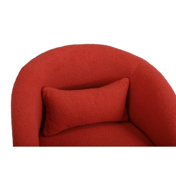 Modern Accent Chair Swivel Armchair， Round Fabric Barrel Chairs Single Sofa Lounge Chair with Small Pillow for Living Room