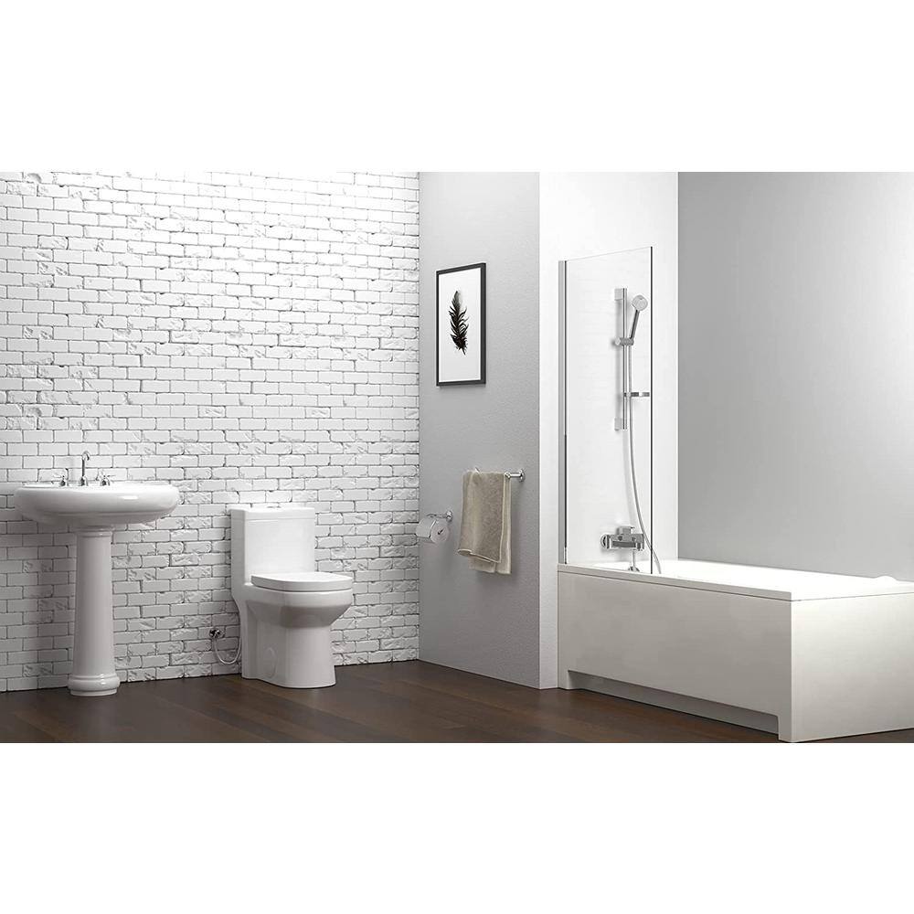 HOROW 1-piece 0.81.28 GPF Dual Flush Round Toilet in White with Durable UF Seat Included HR-0033U