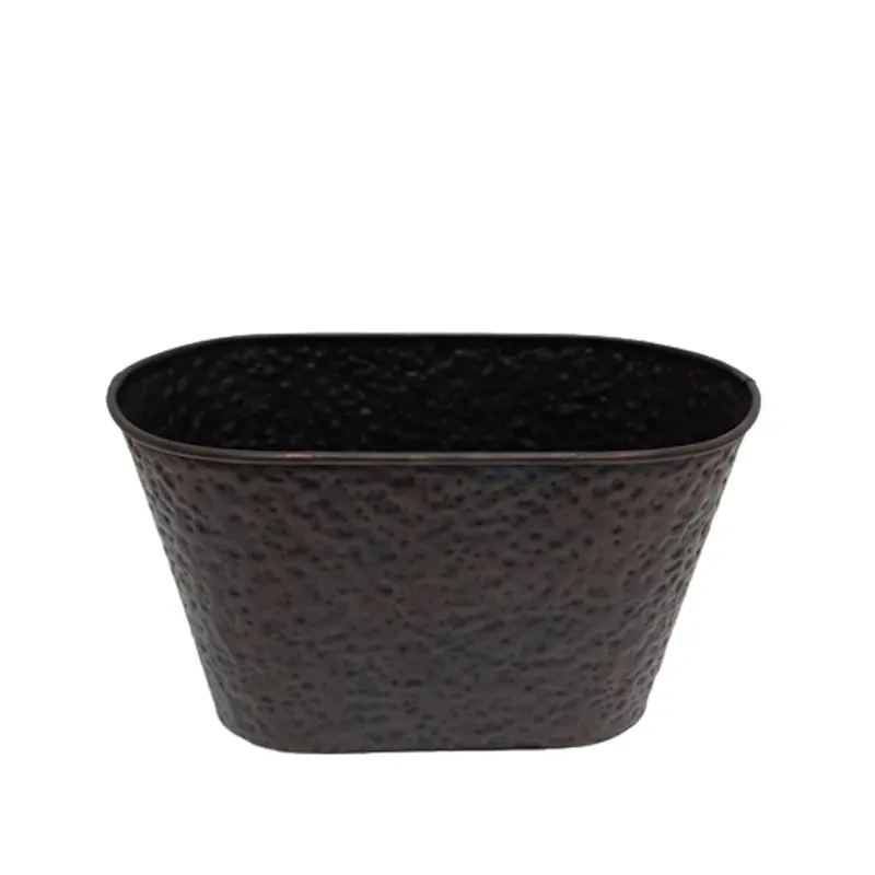 Iron Oval Embossed Planter Set Of 3 Large Size Bronze Colour Garden Pots   Planters For Flower Pots   Planters