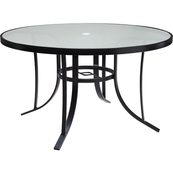 Hanover Lavallette 5Piece Dining Set in Silver Linings with 4 Swivel Rockers and a 52In. Round GlassTop Table