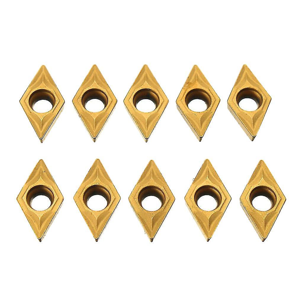 10pcs Dcmt070204 Ybc251 Blades Gold Carbide Inserts Cnc Lathe Cutter For Lathe Turning Tool Boring