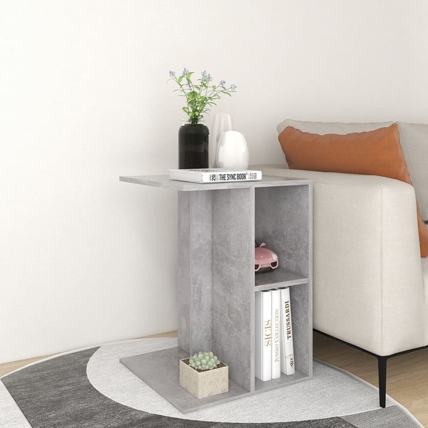 vidaXL Side Table Concrete Gray 24