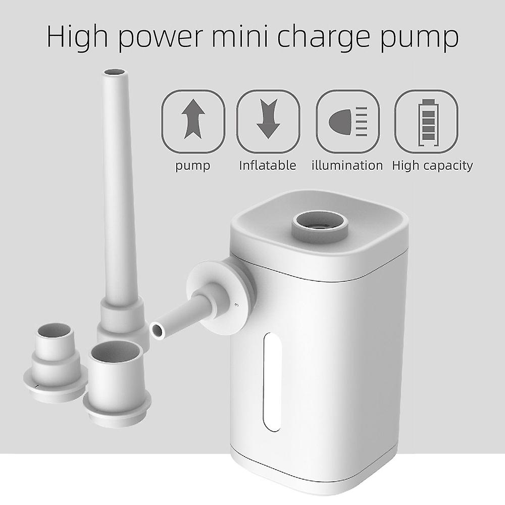 Portable Air Pump For Inflatables Electric Air Mattress Pump With 4000 Mah Battery Inflate/ Deflate Pump With 4 Nozzles For Swimming Rings Bed Pool To